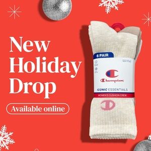 6 Pack Champion Women’s Crew Socks - Cream, Tan, Gray